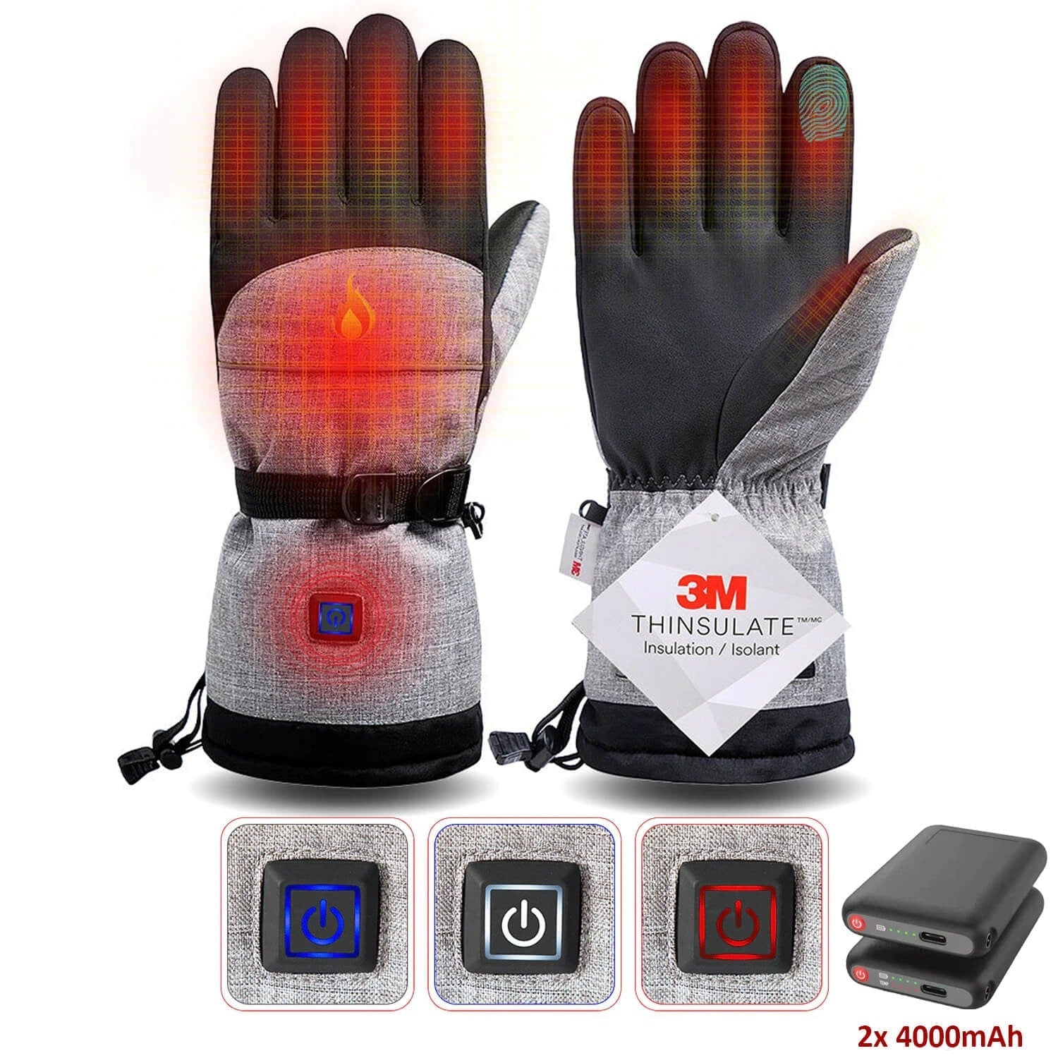 Gants d’Hiver Chauffants 5000mAh